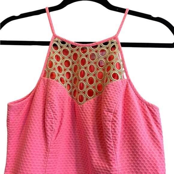 Lilly Pulitzer Vibrant Pink Dress with Gold Accents - Picture 2 of 15